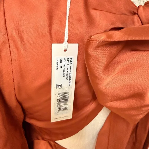 Rebecca Taylor Women's Open Back Maxi Dress Burnt Orange Spring Summer Pockets - Picture 6 of 10